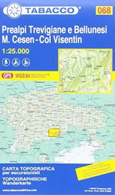 Prealpi trevigiane e bellunesi. cesen. visentin 1:25.000. ediz. multilingue