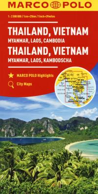 Thailandia, vietnam. myanmar, laos, cambogia 1:2.500.000. ediz. multilingue