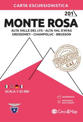 Monte rosa. alta valle del lys, alta valle d'ayas, champoluc e brusson 1:25.000. ediz. multilingue