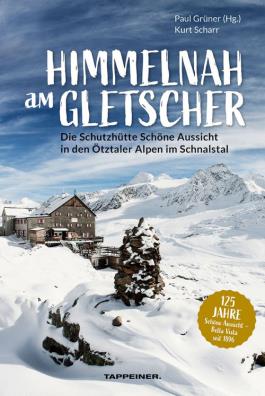 Himmelnah am gletscher. die schutzhütte schöne aussicht in den ötztaler alpen im schnalstal